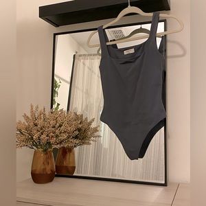 Aritzia Babaton Contour Tank Bodysuit, Size Small, Smoky Emerald Green.